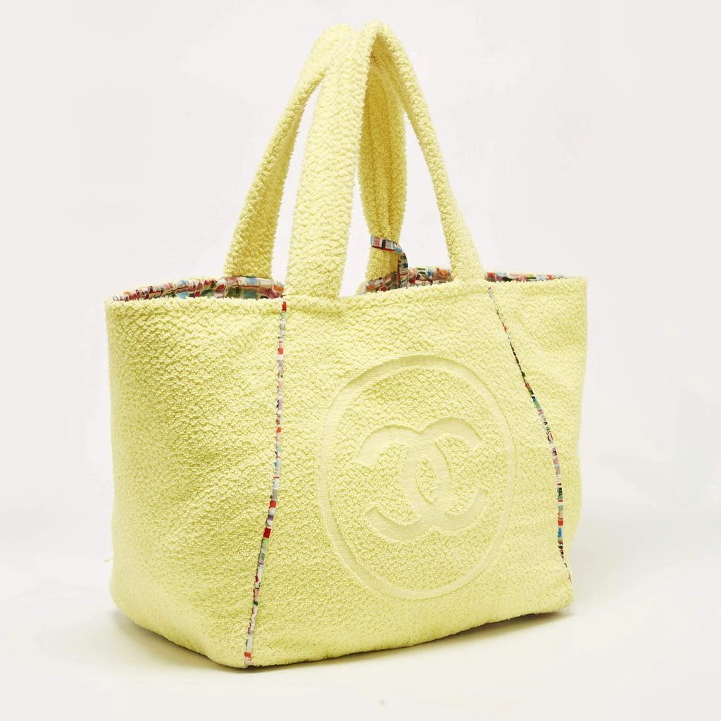 Chanel Chanel Yellow Terry Cloth CC Beach Tote w/Towel Set 3