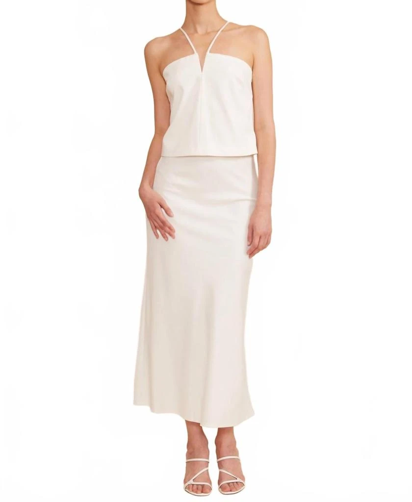 Lucy Paris Stassi Bias Cut Skirt In White 1