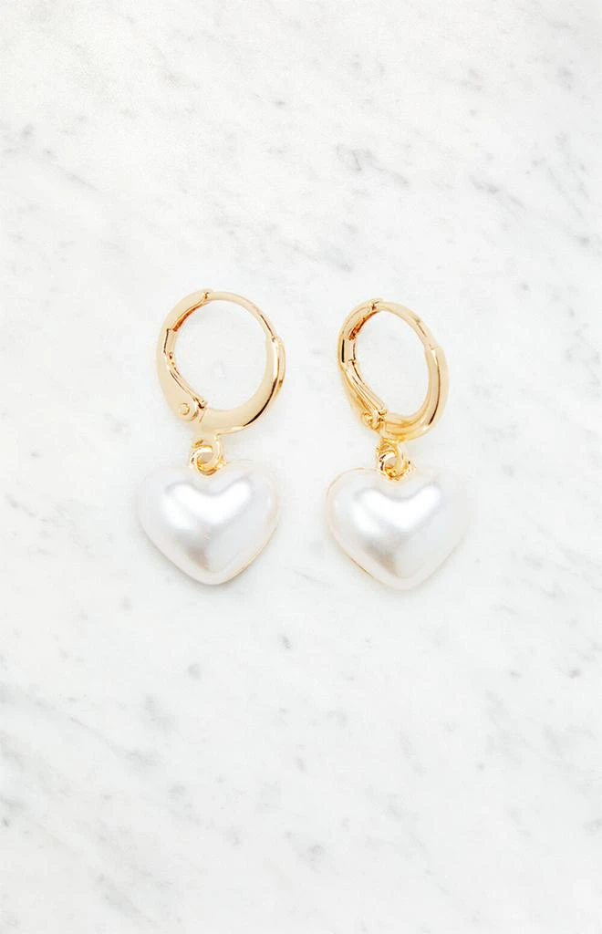 LA Hearts Pearl Hoop Earrings 1