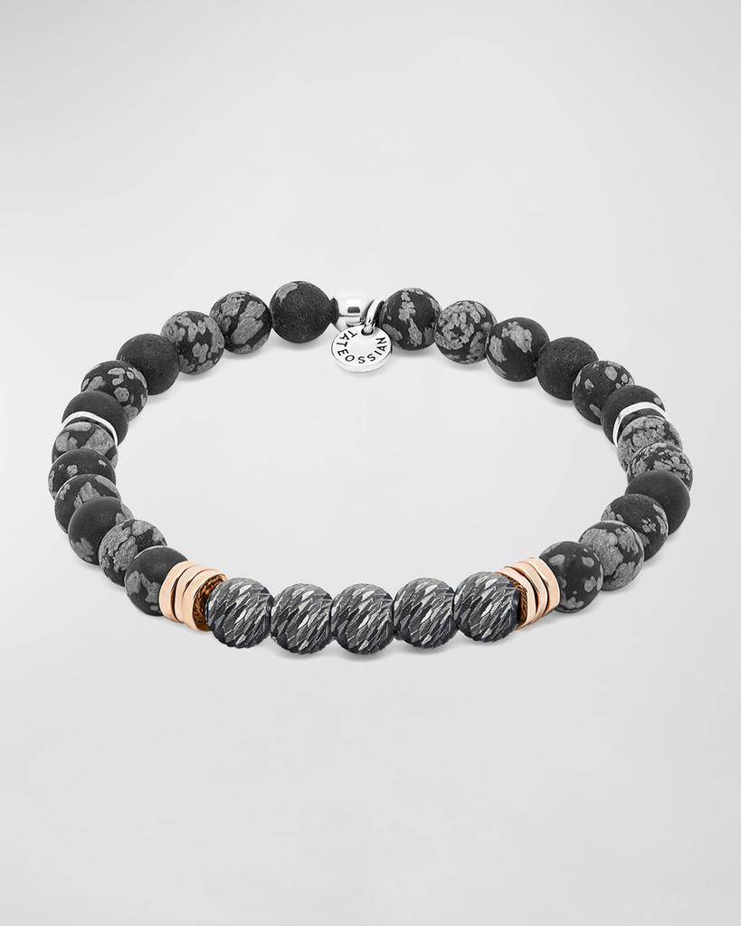 Tateossian Men's Stonehenge Bead Bracelet