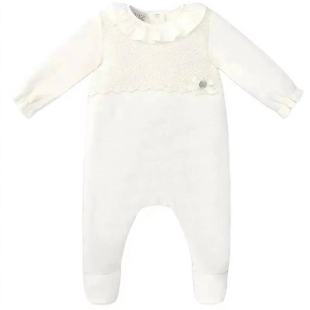 Paz Rodriguez Baby Girl's Knit Romper Dulzura In Cream 1