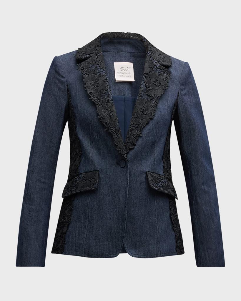 Cinq a Sept Laney Lace Denim Jacket