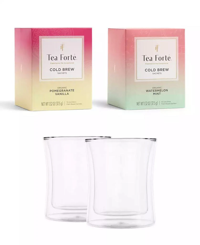 Tea Forte Cold Brew Duo and Poom Cup Tea Bundle, 4 Piece 1