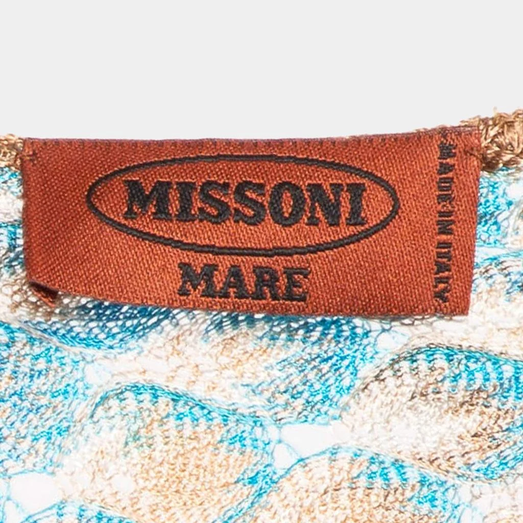 Missoni Mare Missoni Mare Blue Patterned Knit Cover-Up Kaftan Dress S 4