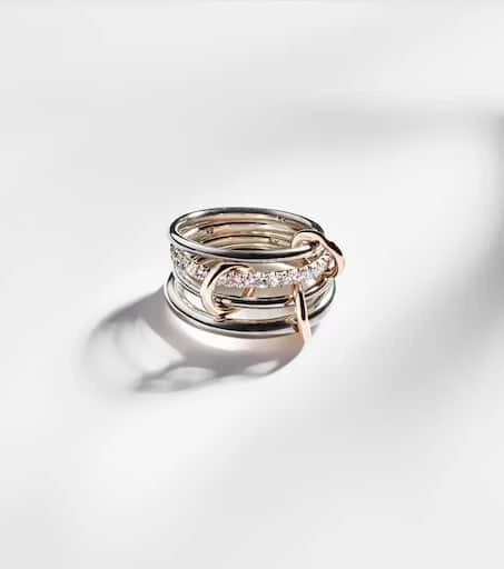 Spinelli Kilcollin Nimbus sterling silver linked rings with sapphires, tanzanite and white diamonds 5