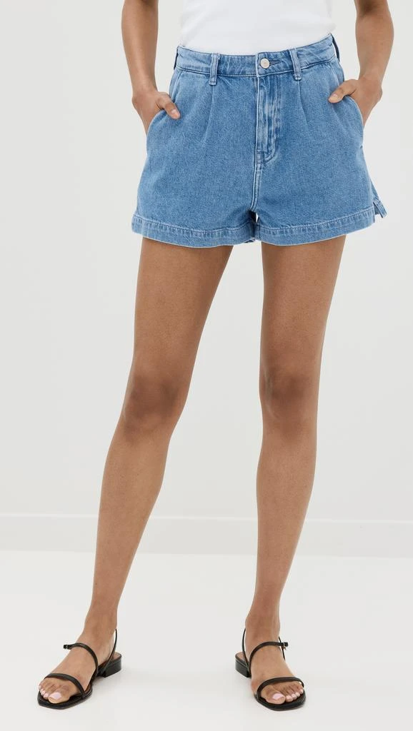 Reformation Elana Pleated Denim Shorts 2