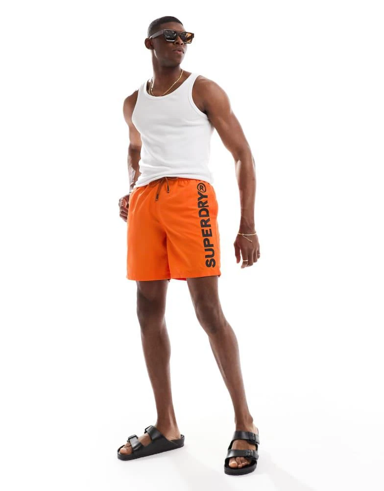 Superdry Superdry Sport graphic 17-inch swim shorts in denver orange 2