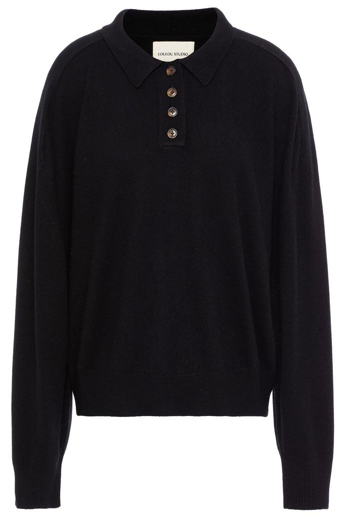 Loulou Studio Forana oversized cashmere polo sweater
