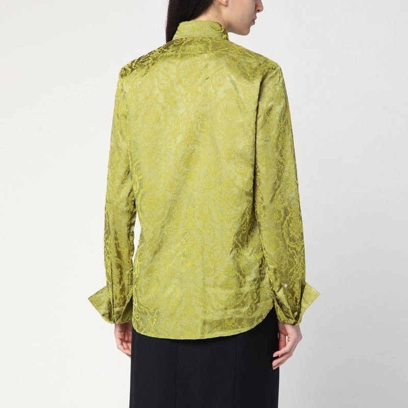 Dries Van Noten GREEN SHIRT WITH BAROQUE PATTERN 2