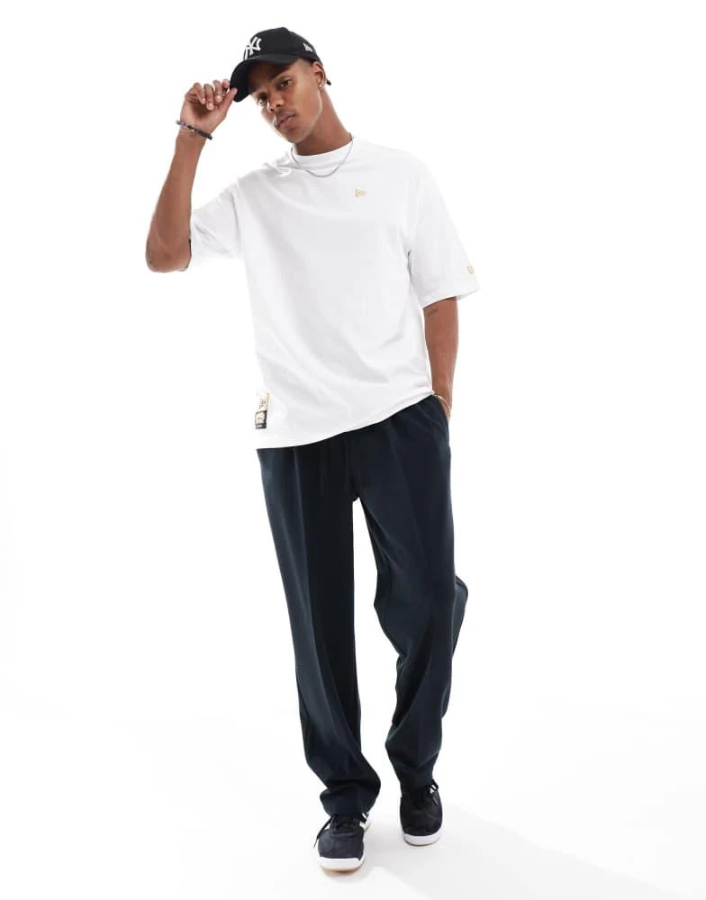New Era New Era sticker graphic back t-shirt with gold foil in white 2