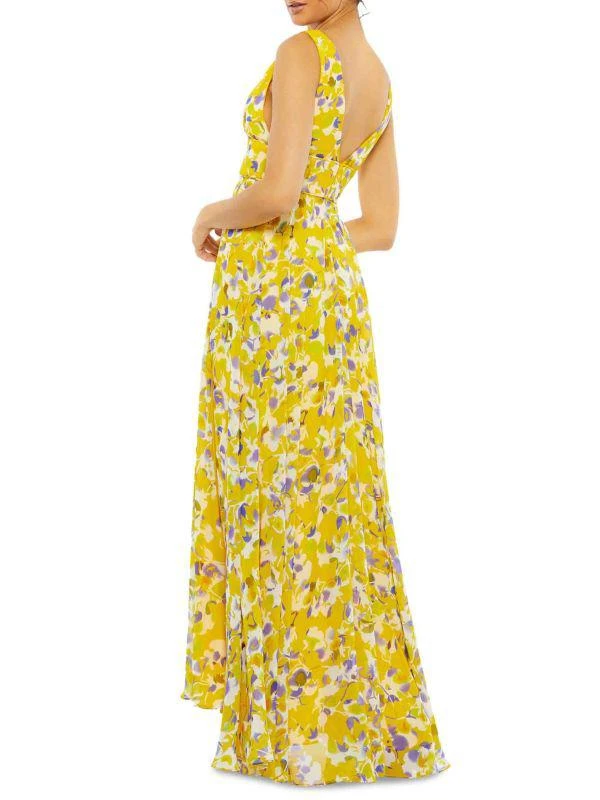 Mac Duggal Sleeveless V-Neck Floral Chiffon Gown 2