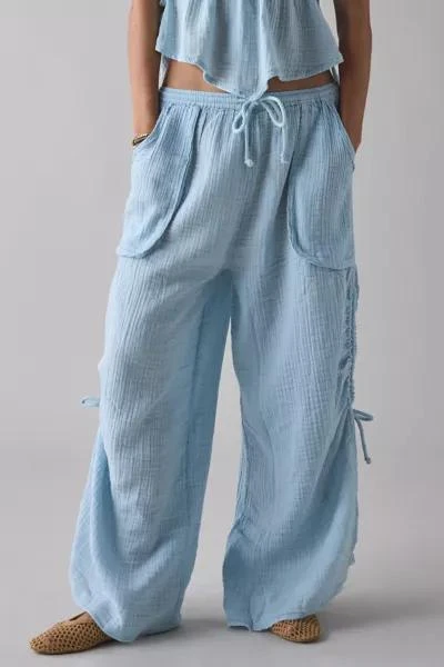 Out From Under Out From Under Ocean Air Cinched Wide-Leg Gauze Pant 1