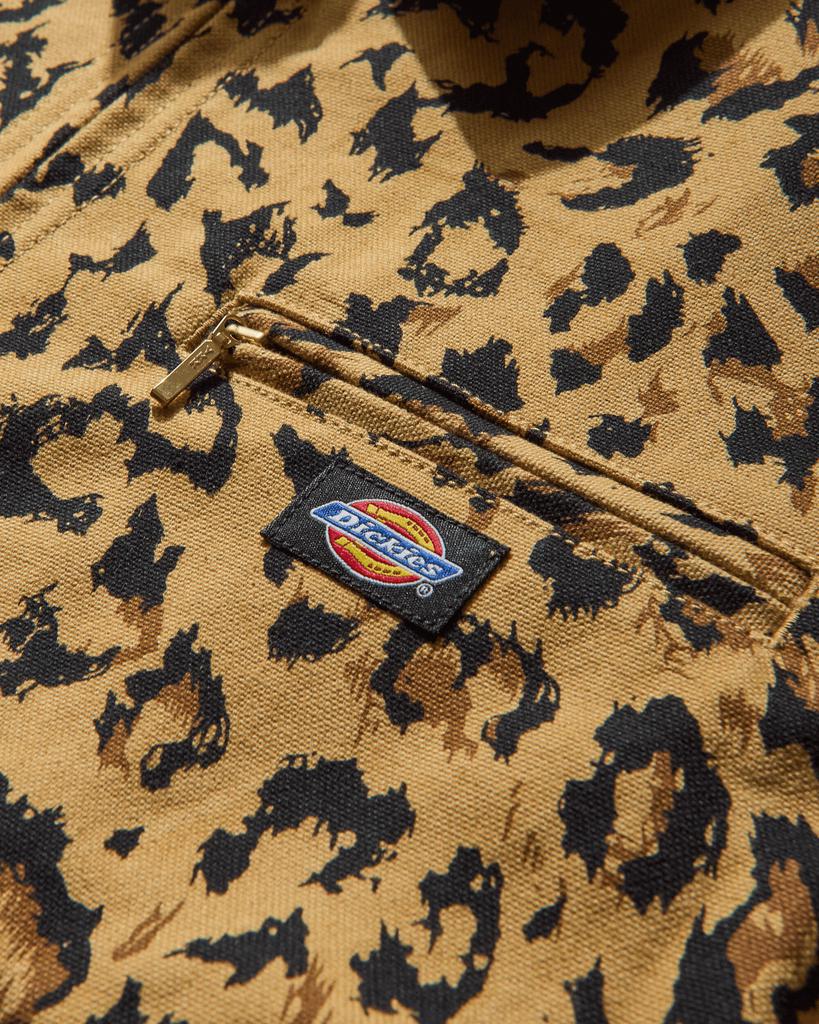Shop Men's Dickies Leopard Work Jacket Beige on Sale at