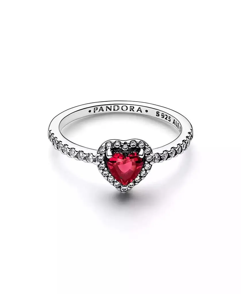 PANDORA Crystal Stone Timeless Elevated Red Heart Ring