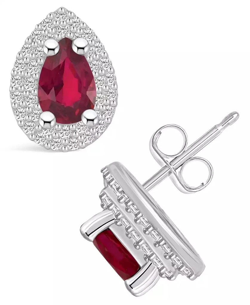 Macy's Ruby (1 and Diamond (3/8 Halo Stud