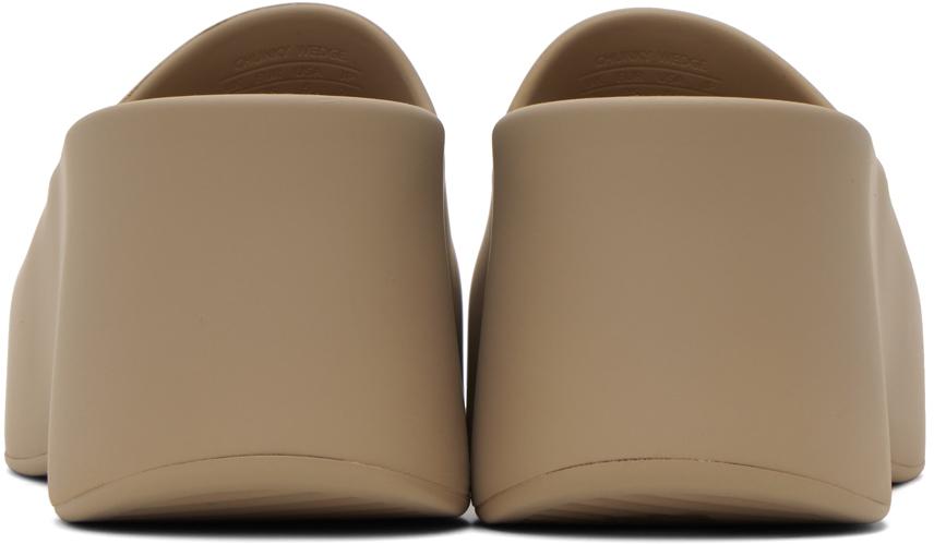 Balenciaga Taupe Chunky Wedge Sandals