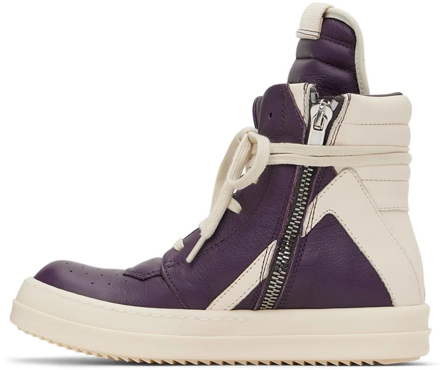 Rick Owens Kids Purple & Off-White Geobasket Sneakers 3