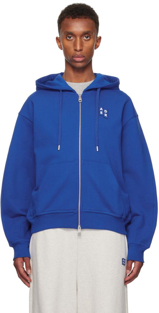 ADER error Blue TRS Tag 02 Zip-Up Hoodie