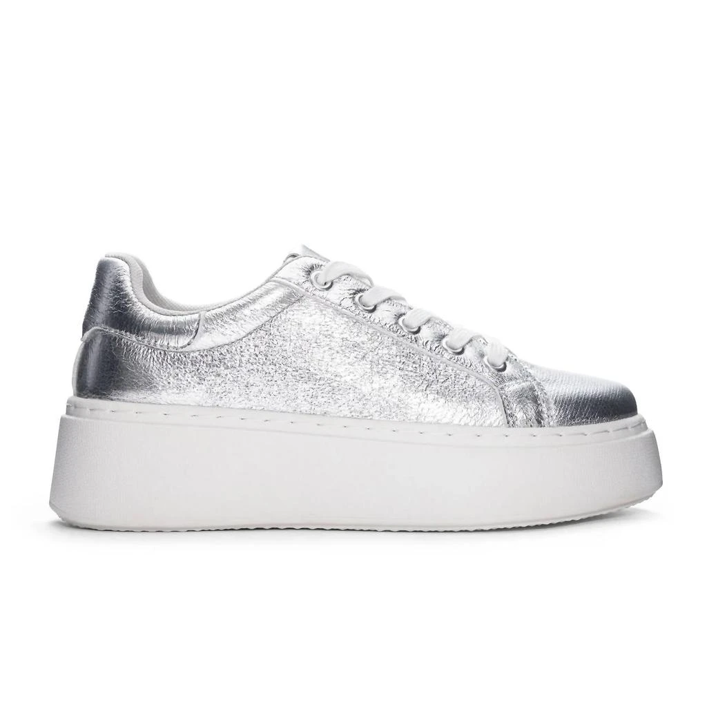 Dirty Laundry Women's Record Sneaker In Silver Metallic 3