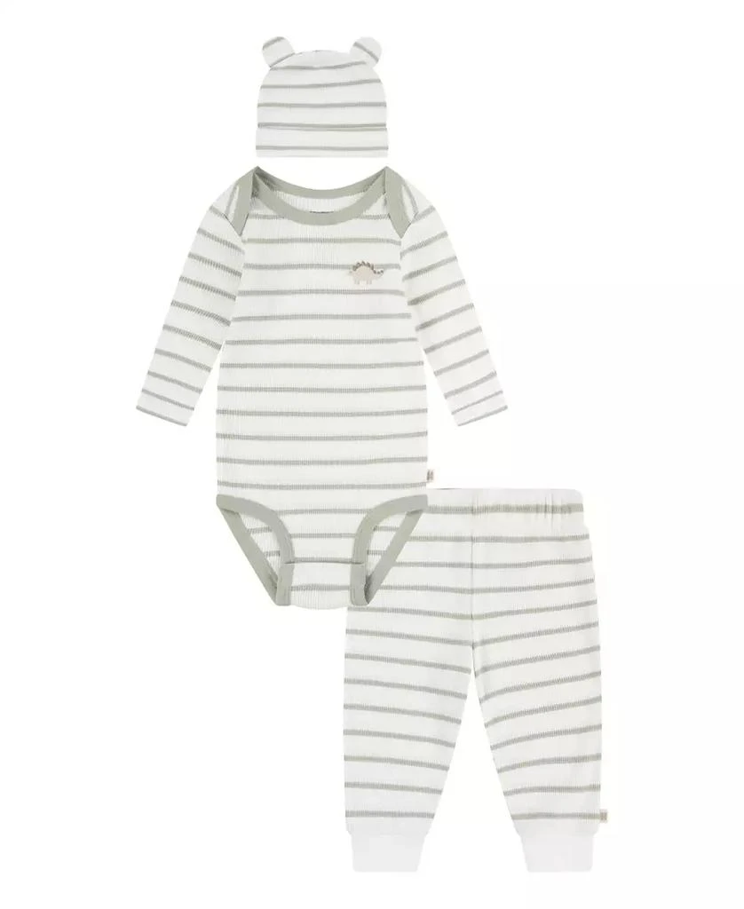 Huggies Baby Boys Cotton Waffle Bodysuit, Pants & Hat, 3 Piece Set 1