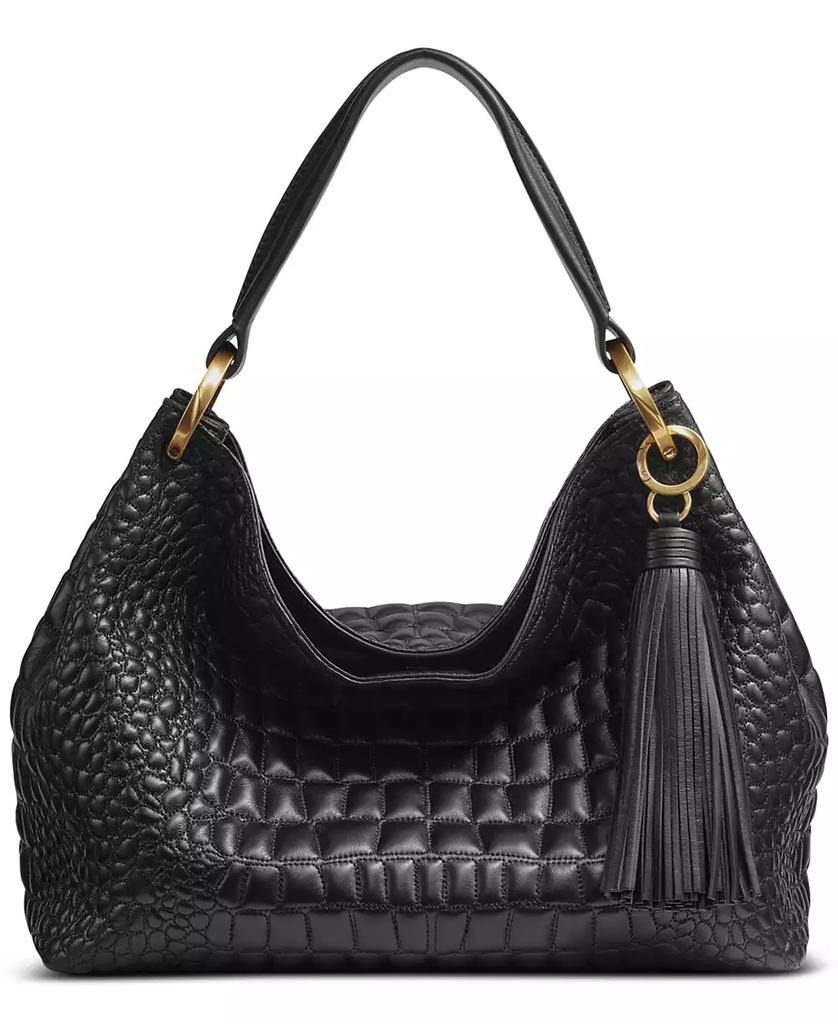 Donna Karan Donna Karan Glenwood Leather Shoulder with Tassel Detail