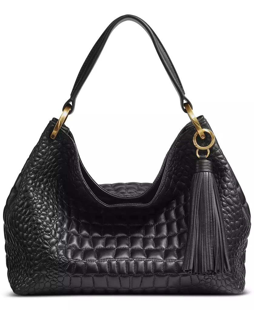 Donna Karan New York Donna Karan Glenwood Leather Shoulder with Tassel Detail 1