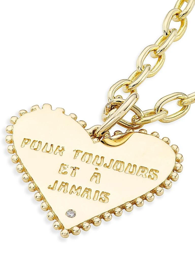 Marlo Laz Agape 14K Gold & Diamond Pour Toujours Pendant Necklace 4