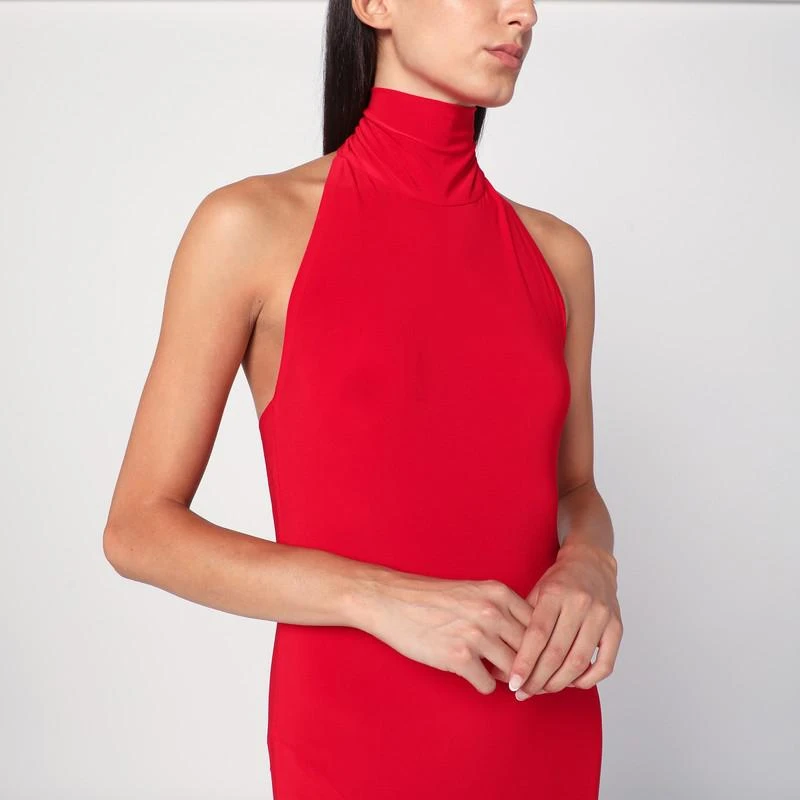 Norma Kamali Red turtleneck mermaid dress 4