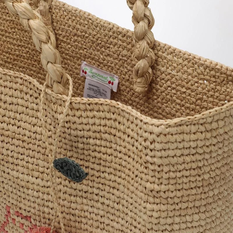 Bonpoint Cherry Bag beige in raffia 4