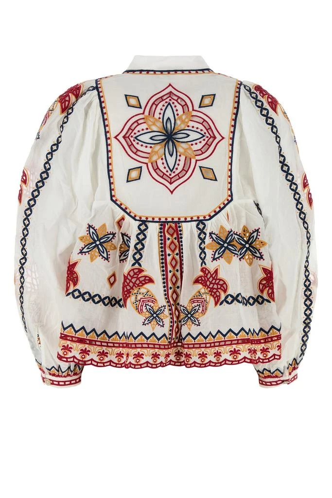 Farm Rio Embroidered cotton Marys Tiles blouse 2