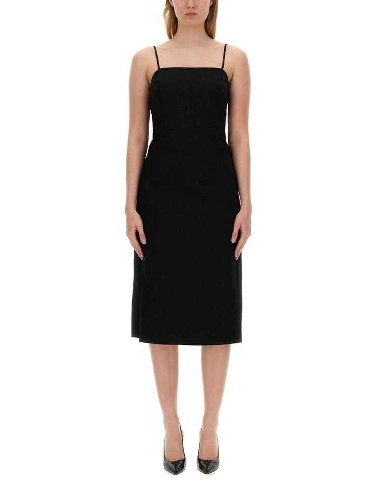 Theory Theory Square-Neck Sleeveless A-Line Midi Dress 1