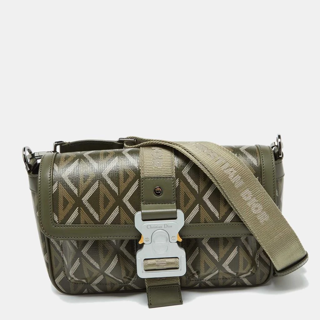 Dior Olive Green Diamond Coated Canvas And Leather Hit The Road Bag 1