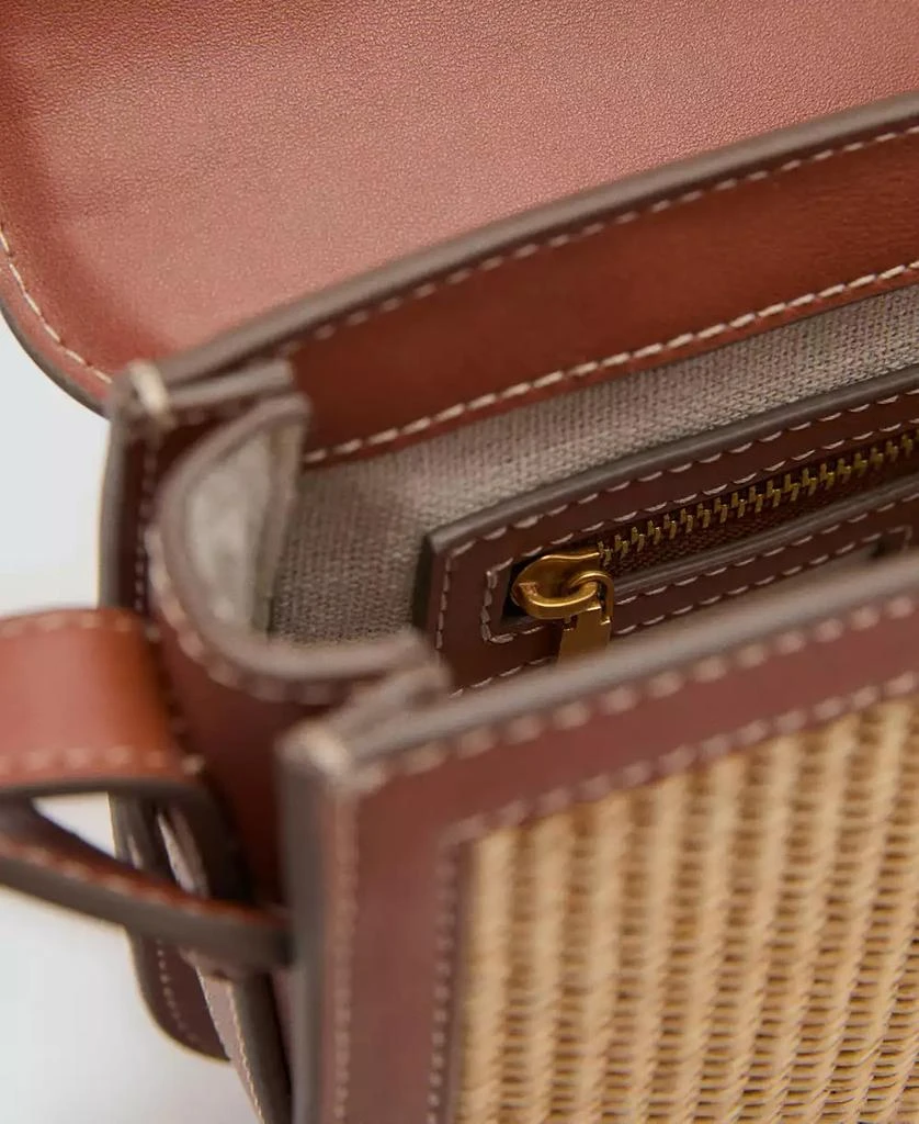 Mango Women
s Contrast Canvas Crossbody Bag 6