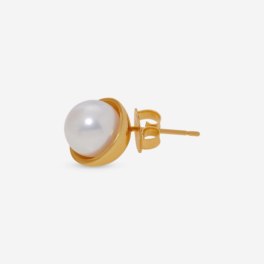 Assael Assael 18K Yellow Gold Japanese Akoya Cultured Pearl Mono Stud Earring EG-HY1