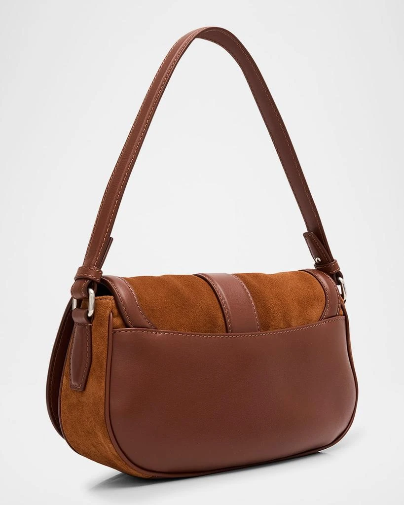 McQueen T-Bar Saddle Suede & Leather Crossbody Bag 3