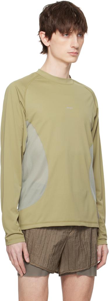 Satisfy Khaki & Gray AuraLite Tech Long T-shirt