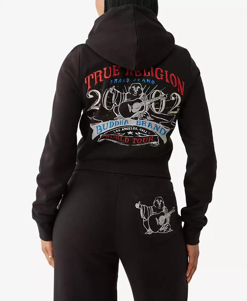 True Religion Women's Lurex Buddha Zip Up Hoodie