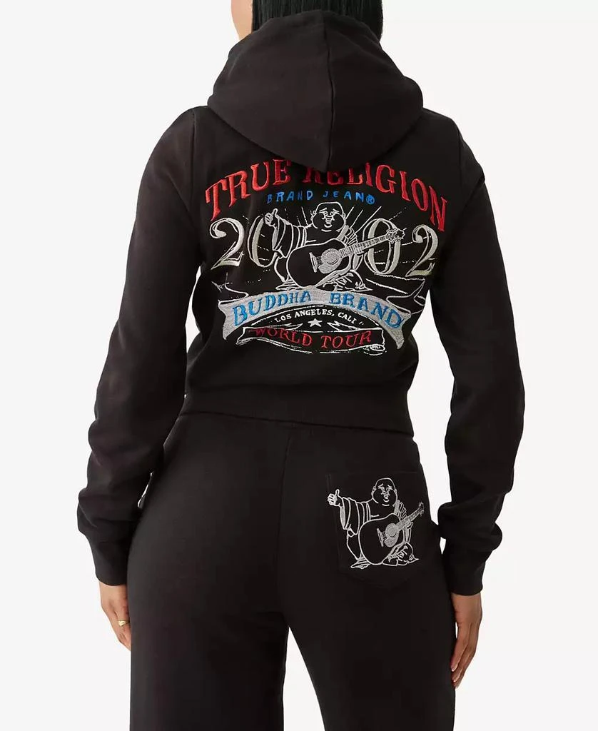 True Religion Women's Lurex Buddha Zip Up Hoodie 2
