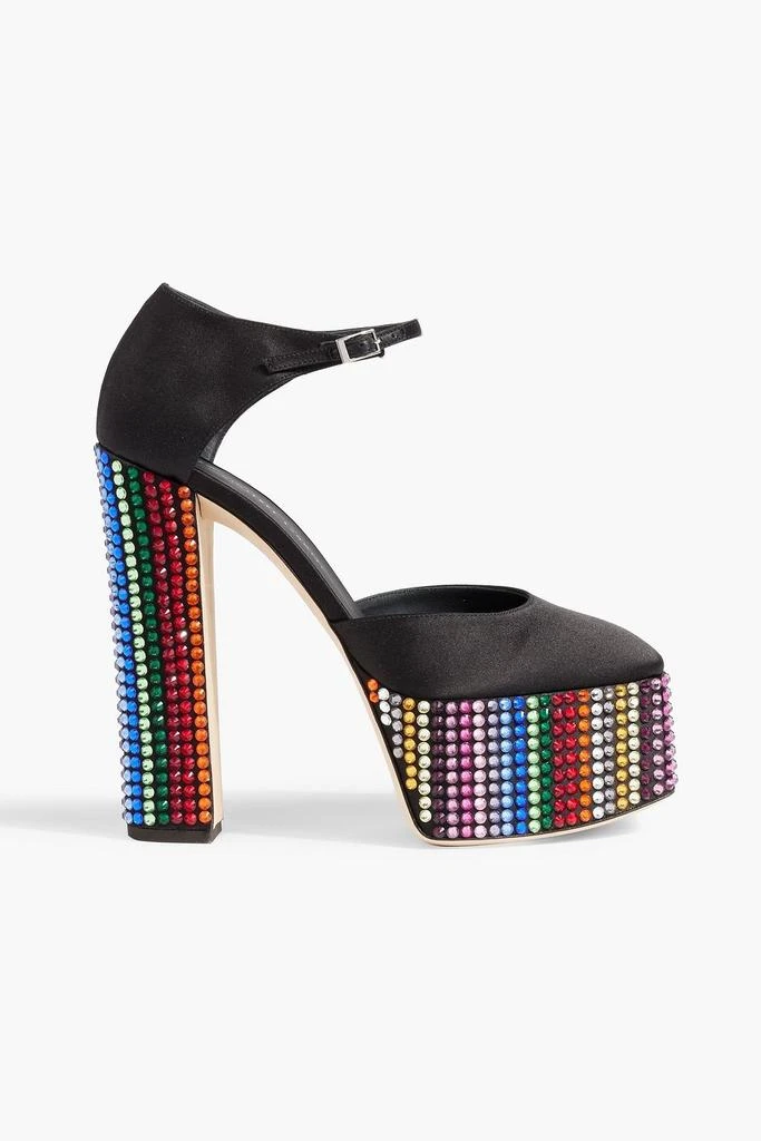 Giuseppe Zanotti Bebe embellished satin platform pumps 1