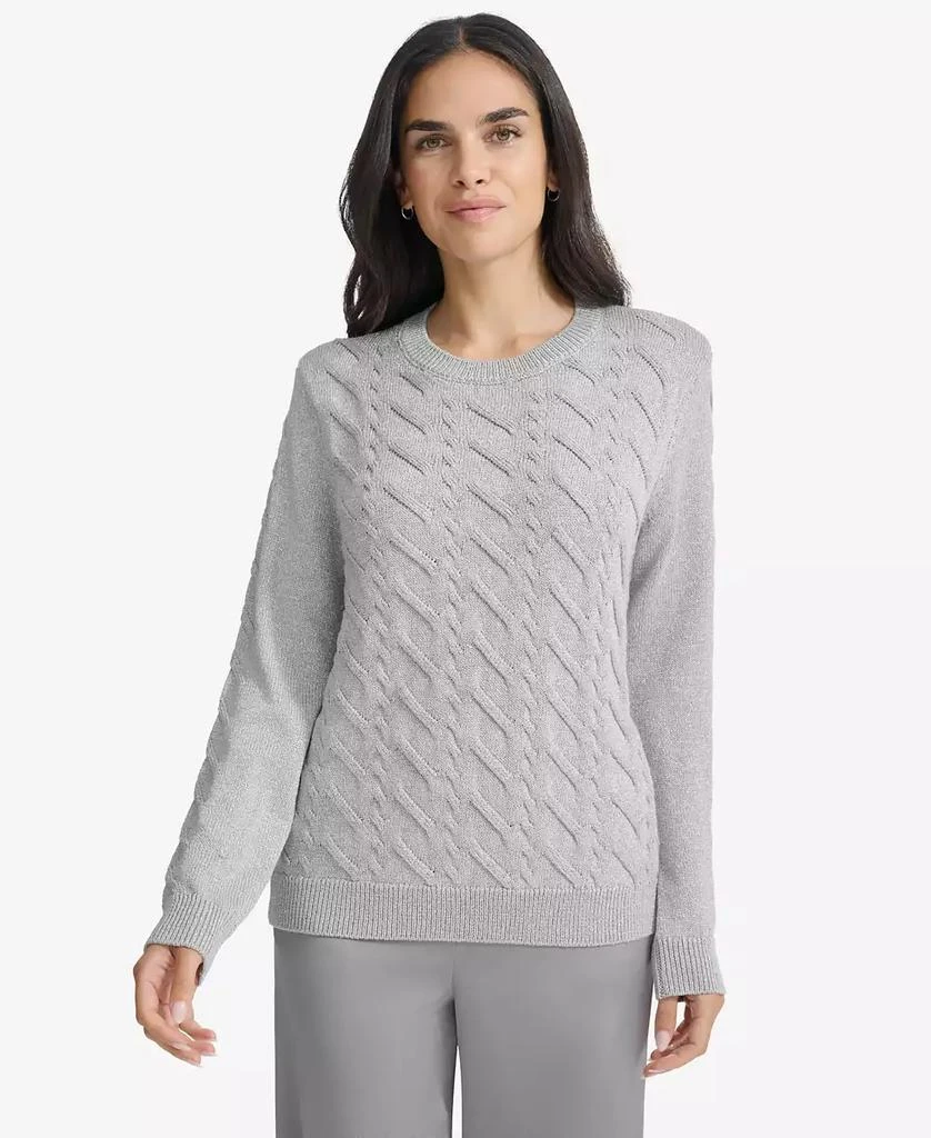 Calvin Klein Women's Metallic Cable-Knit Sweater 1