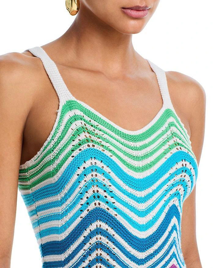 AQUA Rainbow Scallop Hem Crochet Tank Dress - Exclusive 3