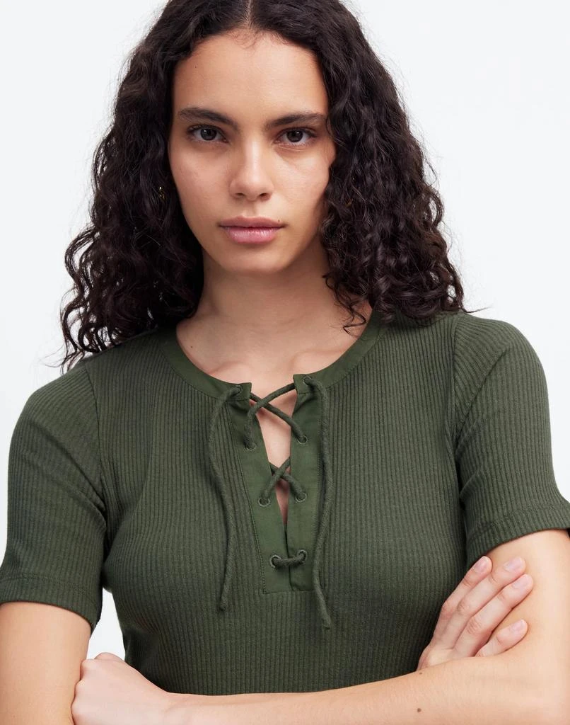 Madewell Ribbed Lace-Up Short-Sleeve Tee 5