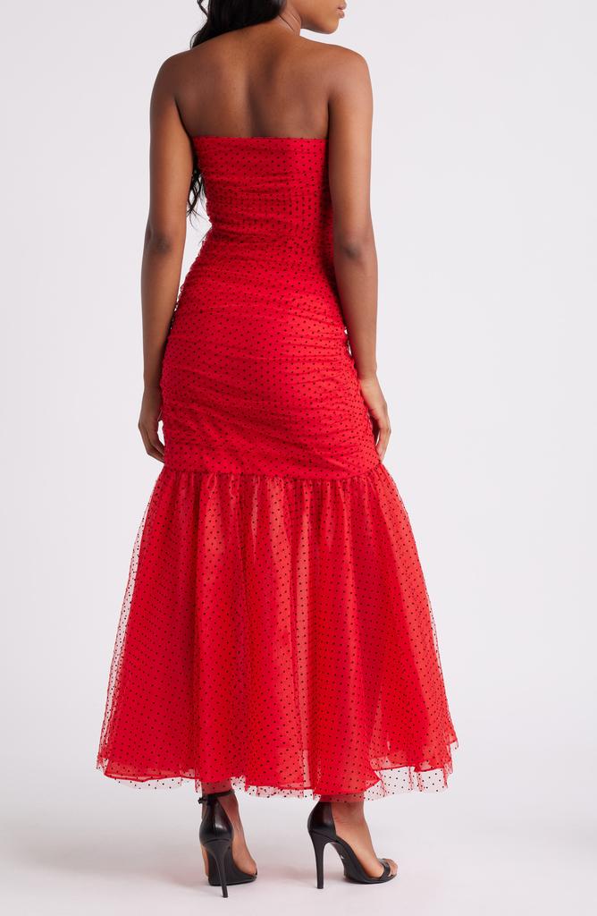 SAYLOR Katherine Swiss Dot Strapless Cocktail Dress