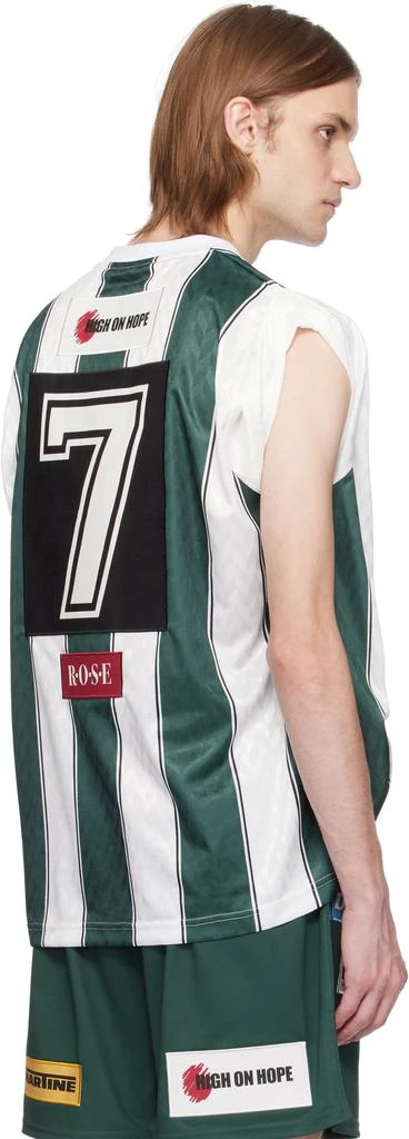 Martine Rose White & Green Twist Sleeve Football Jersey 3
