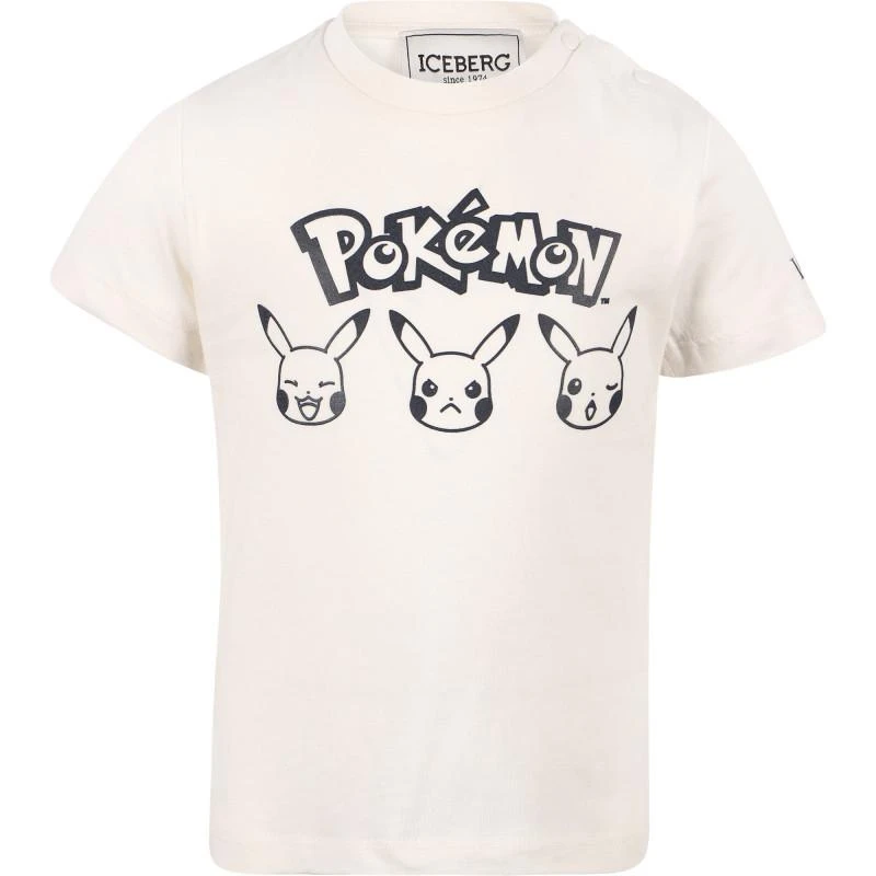 Iceberg Kids Pokemon pikachu hero and psyduck t shirts set in white and yellow 2