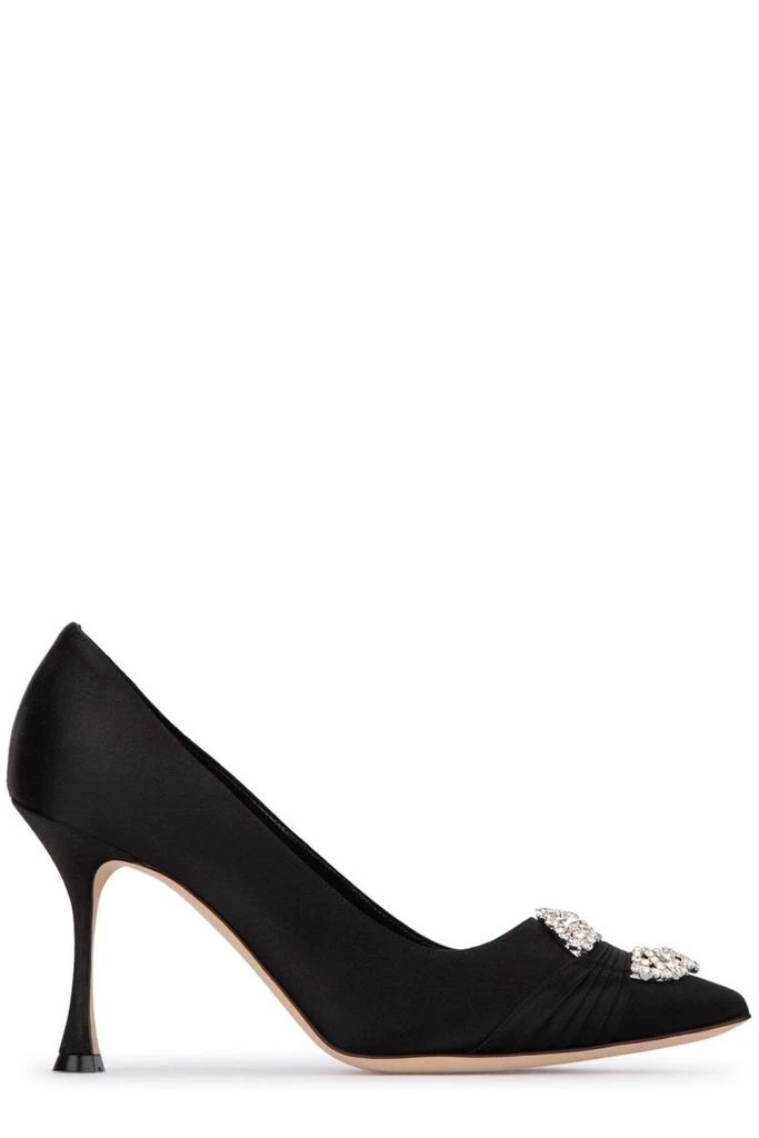 Manolo Blahnik Manolo Blahnik Maida Embellished Satin Pumps 1