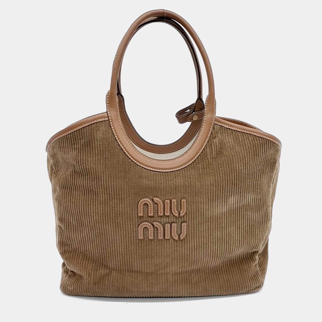MiuMiu＊IVY corduroy shopping bag ショッピングバッグ＊送料込 Miu Miu Ivy Corduroy Shopper - Navy | Editorialist