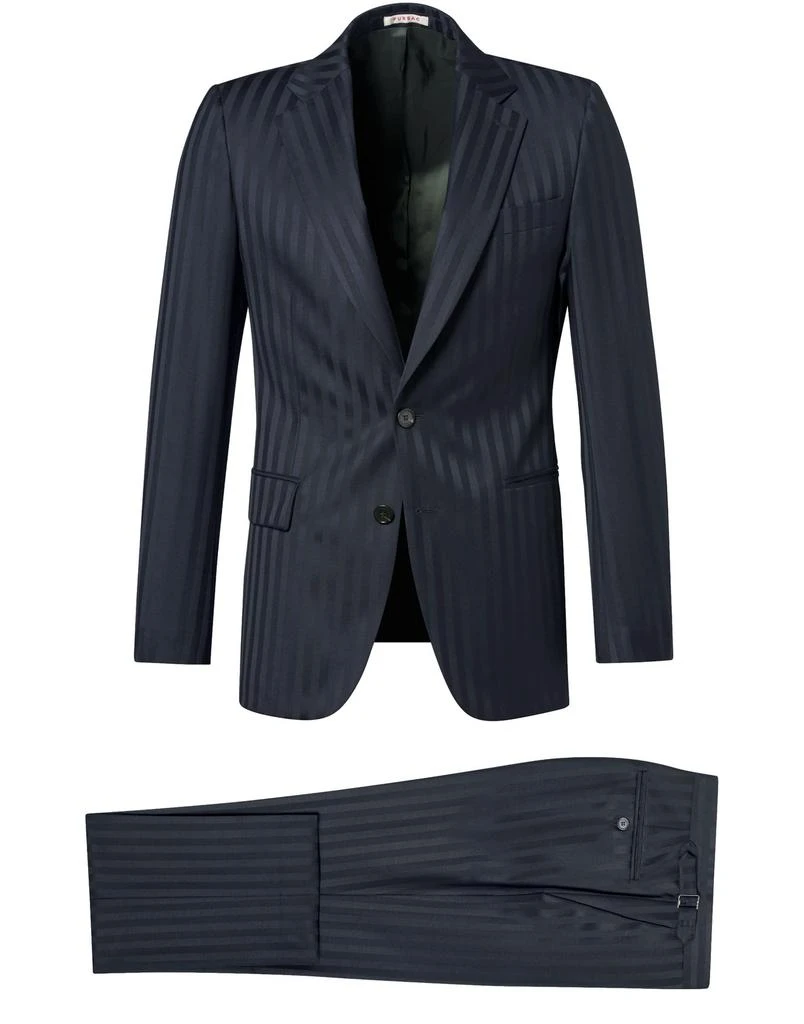 Fursac Wool suit with jacquard effect 1