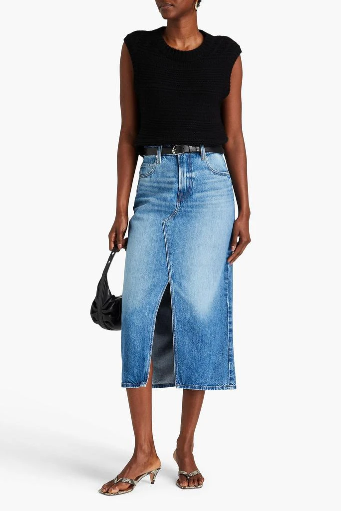 FRAME The Midaxi faded denim midi skirt 2