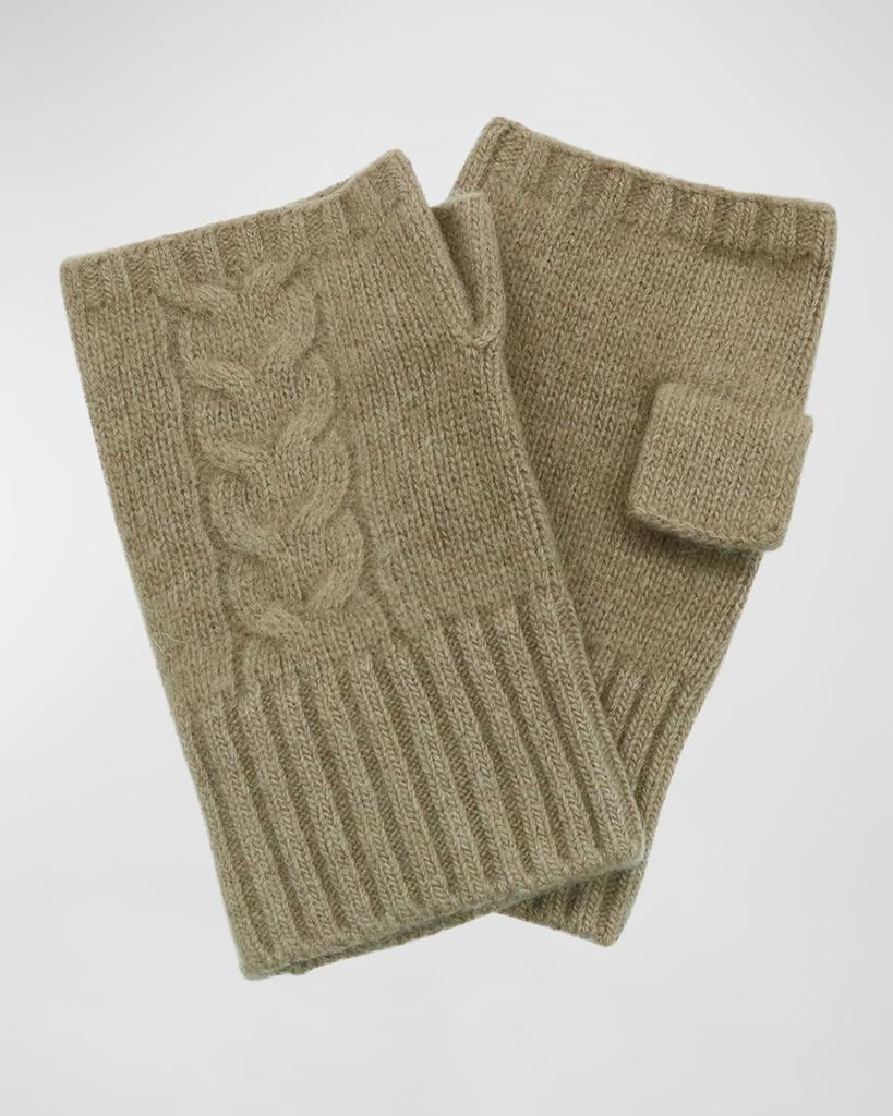 Portolano Men's Cable-Knit Fingerless Gloves